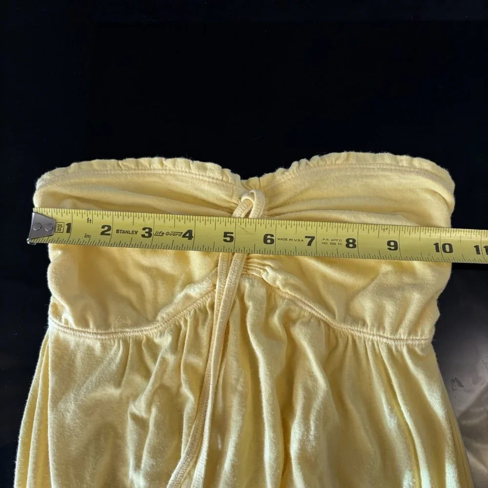 Abercrombie & Fitch Vintage Y2K  Smocked Halter Maxi‎ Dress Beach Butter Yellow